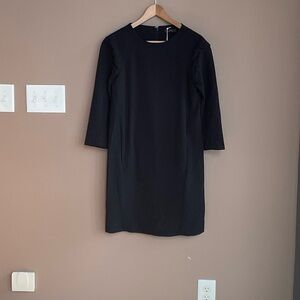 NWT COS 3/4‎ Sleeve Midi Dress in Black Size 2